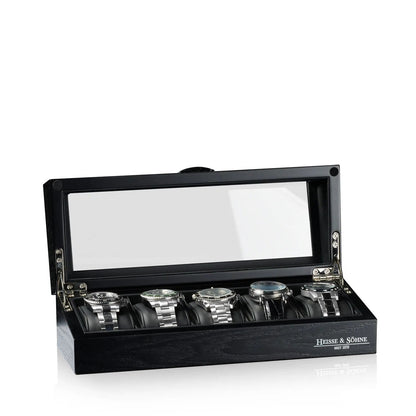 Watch Box - Oxford Window - 5 Watches - Black-2-Le Remontoir