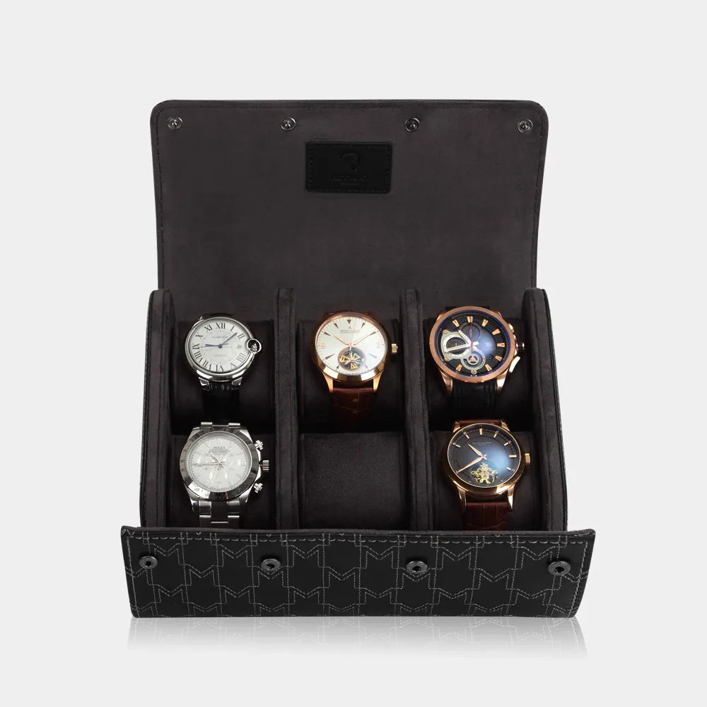Watch Case - OPTIMUS 6 Watches Black / White-2-Le Remontoir