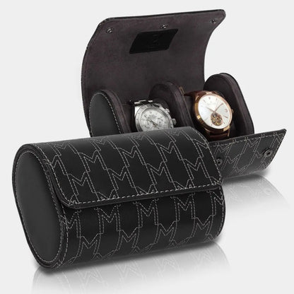 Watch Case - OPTIMUS for 2 Watches - Black/White-4-Le Remontoir