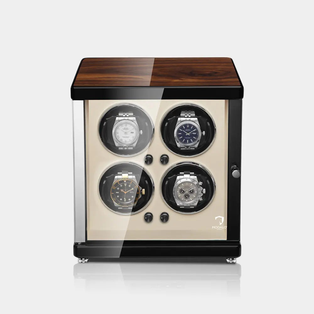 AMBIENTE Quartet Watch Winder – Old Walnut-1-Le Remontoir