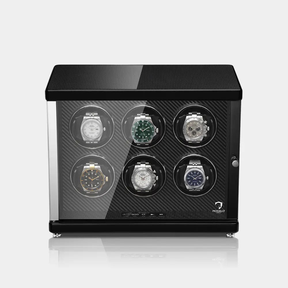 AMBIENTE Sextet Watch Winder – Carbon-1-Le Remontoir