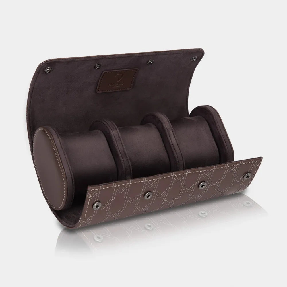 Watch Case - OPTIMUS 3 Watches Brown / White-1-Le Remontoir