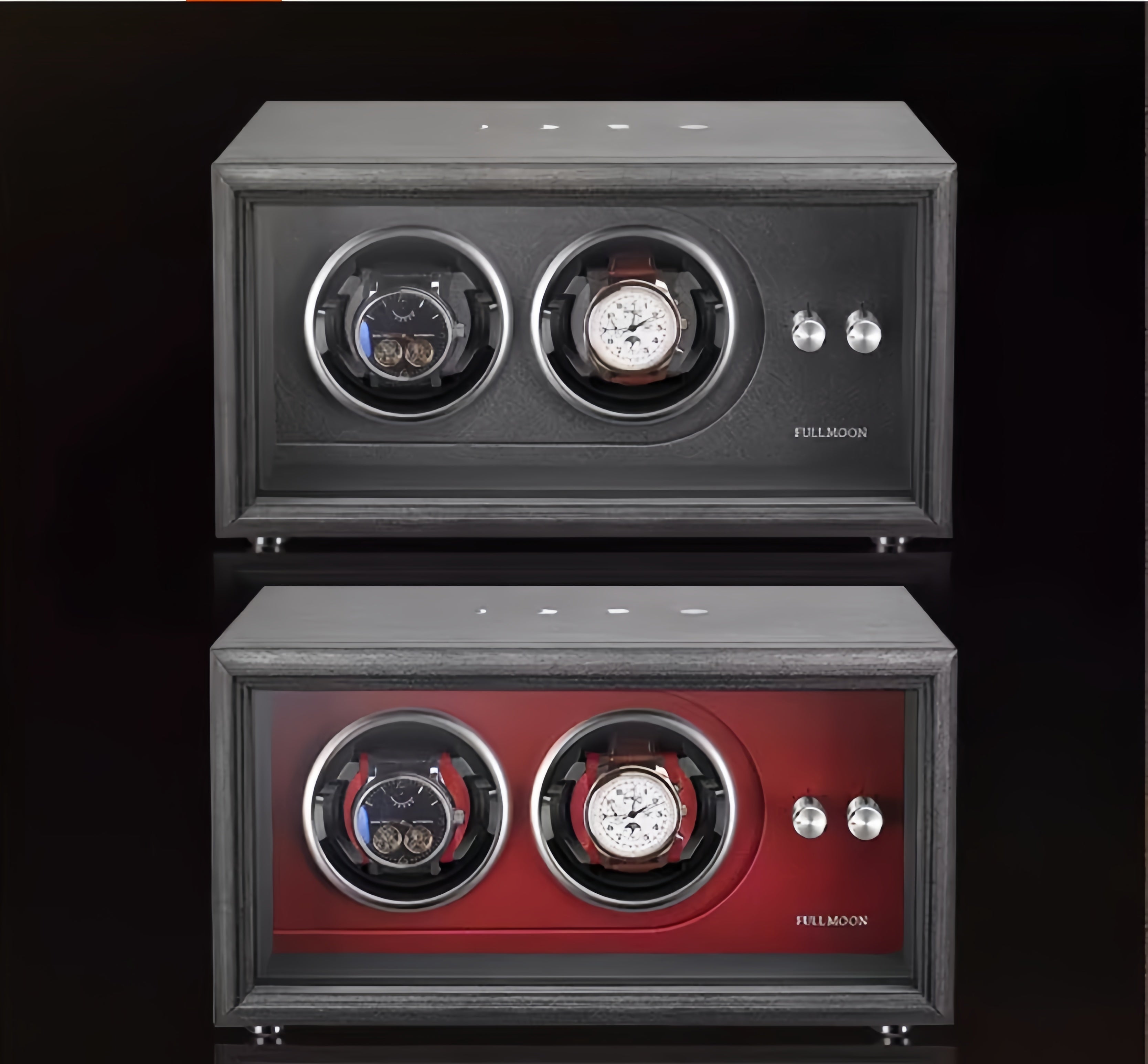 FULLMOON Oak Duo Watch Winder-4-Le Remontoir