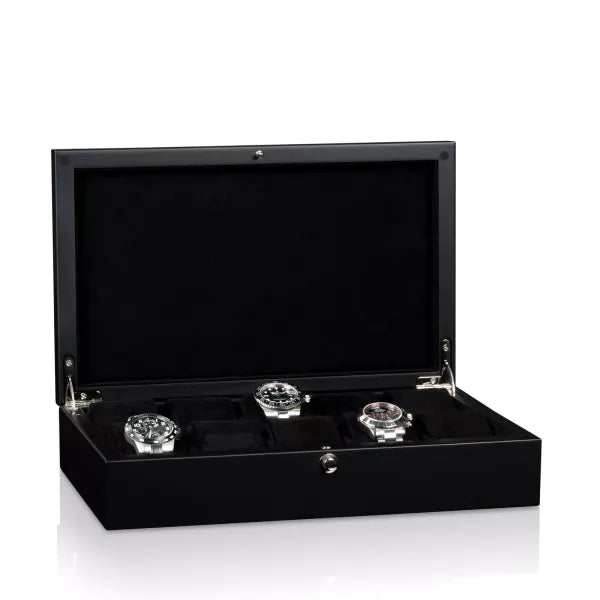 Boite a Montre Piano Silk 10 Montres Noir