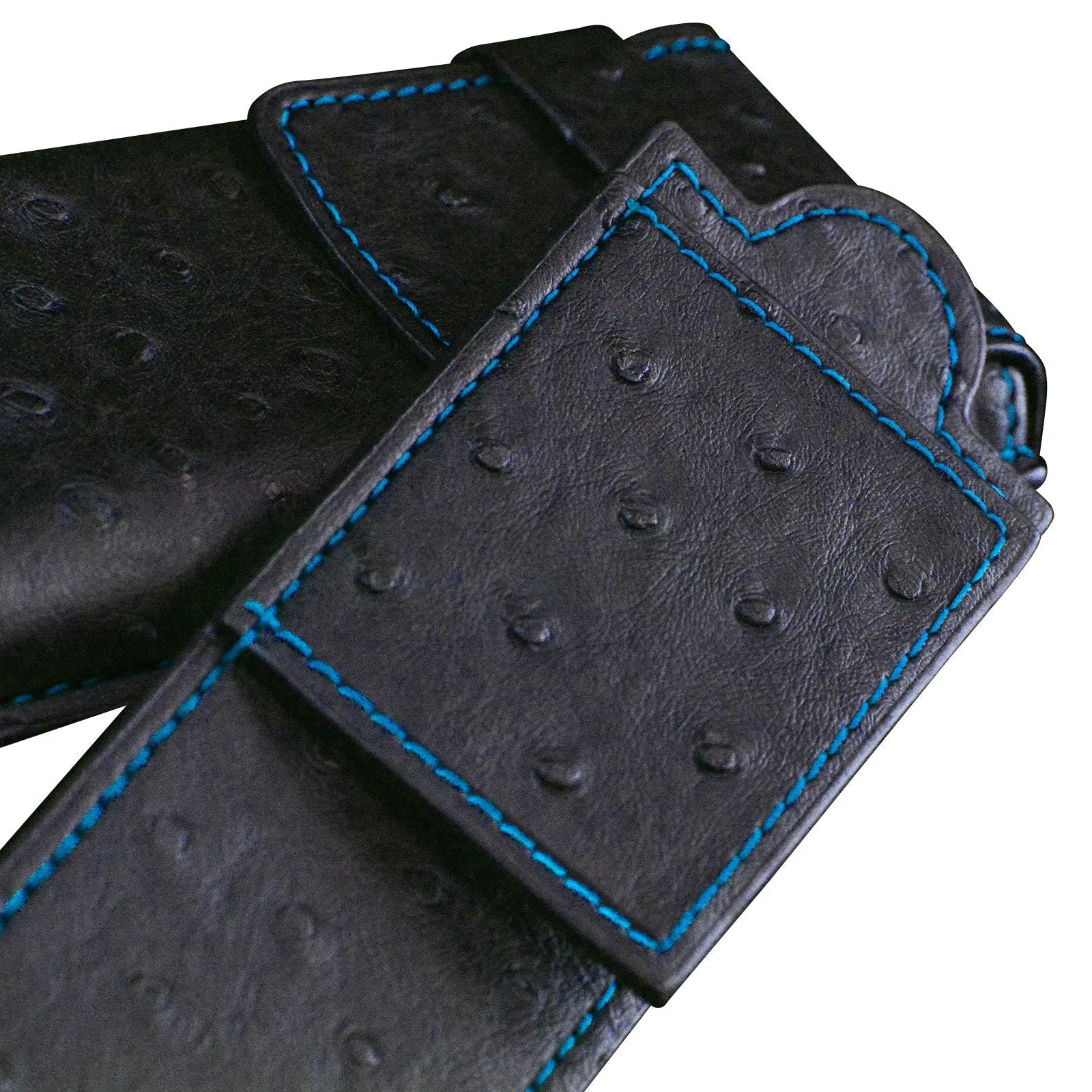 Watch Case - Mondo Ostrich 1 Watch Black/Blue-4-Le Remontoir
