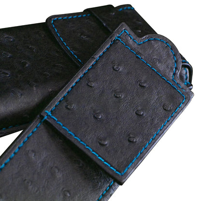 Watch Case - Mondo Ostrich 1 Watch Black/Blue-4-Le Remontoir