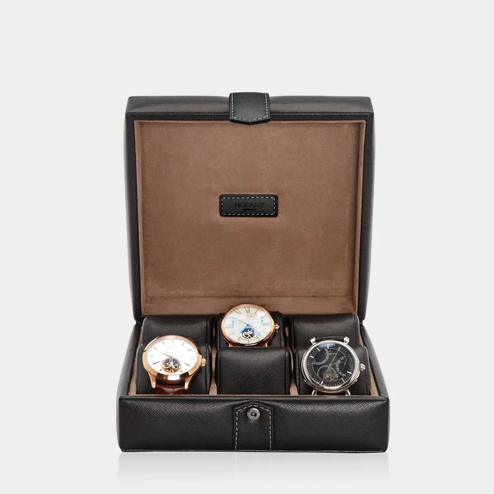 GALLANTE Black Watch Box for 6 Watches-1-Le Remontoir