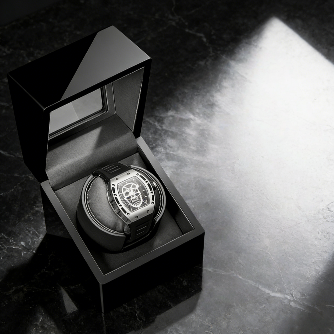 Watch Winder - Deluxe Black Swan-4-Le Remontoir