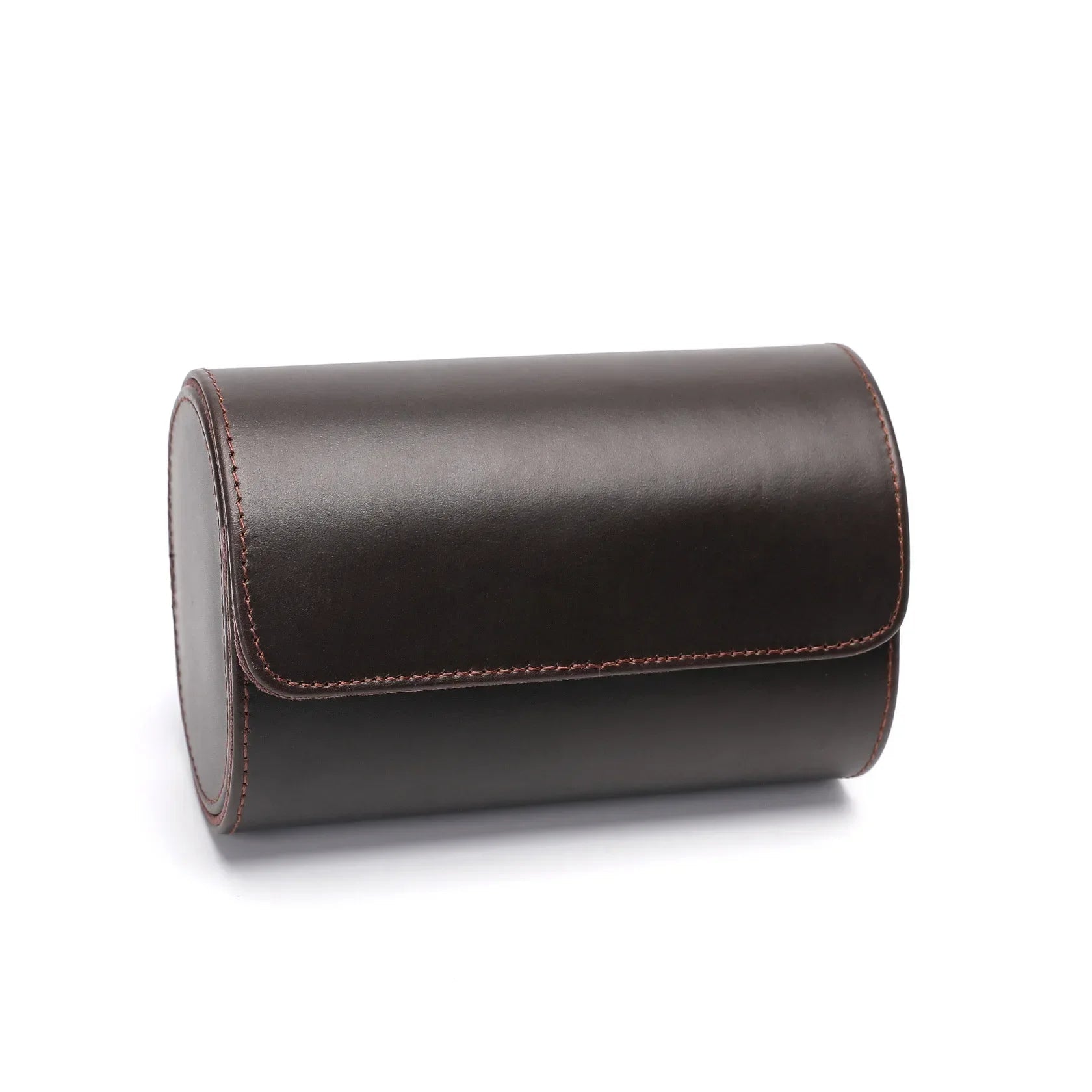 Watch Case - Dark Brown Leather Duo-1-Le Remontoir