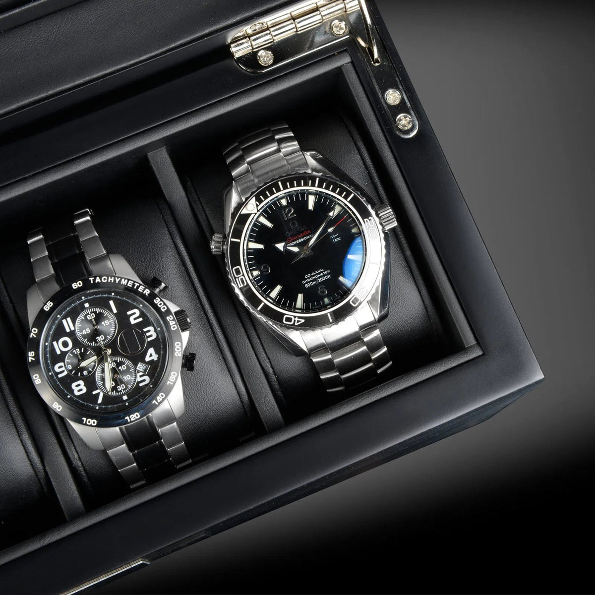 Watch Box - Monteray 5 Watches Satin Black-3-Le Remontoir