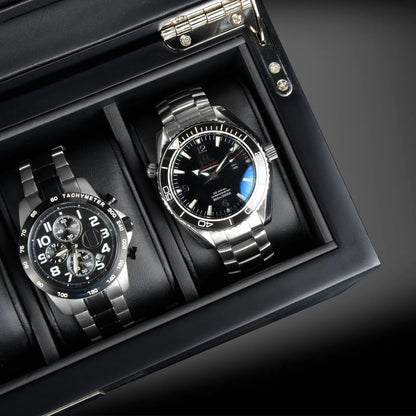 Watch Box - Monteray 5 Watches Satin Black-3-Le Remontoir