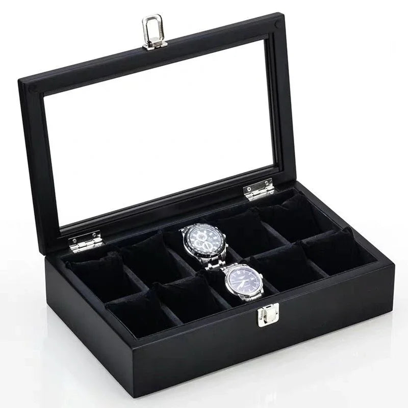 Boite à montre - Noir corbeau de Luxe Spacieuse  1
