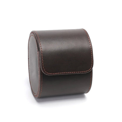 Single Watch Case - Dark Brown Leather-1-Le Remontoir