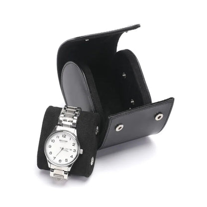 Corbeau Leather Single Watch Case-4-Le Remontoir