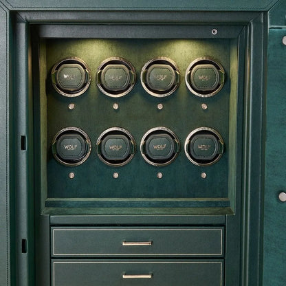 Watch Winder - Wolf1834 Athos 8 Safe with Storage Green