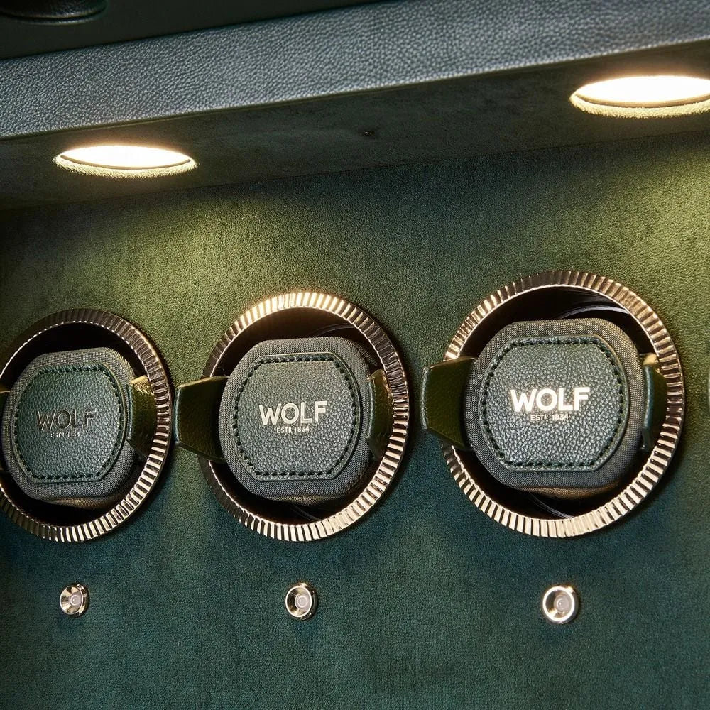 Watch Winder - Wolf1834 Athos 8 Safe with Storage Green