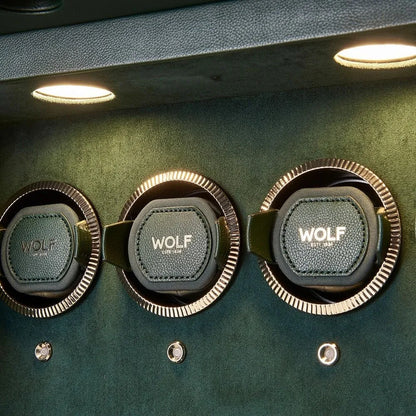 Watch Winder - Wolf1834 Athos 8 Safe with Storage Green