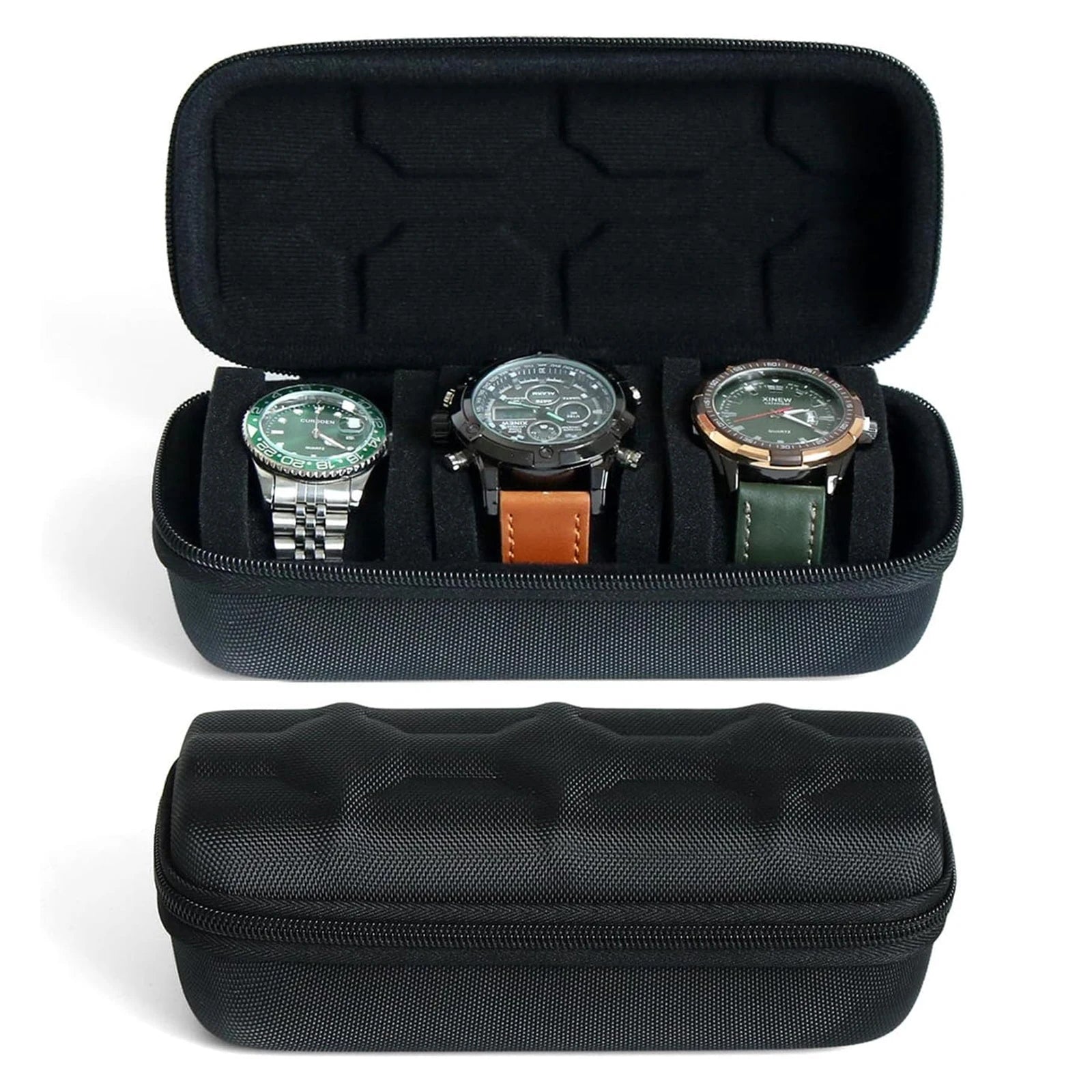 Black EVA Watch Case - 3 Slots-1-Le Remontoir