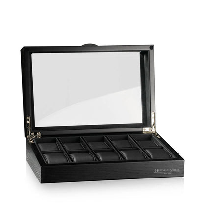 Oxford Window Watch Box for 10 Watches - Black-1-Le Remontoir