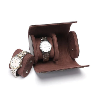 Watch Case - Dark Brown Leather Duo-2-Le Remontoir