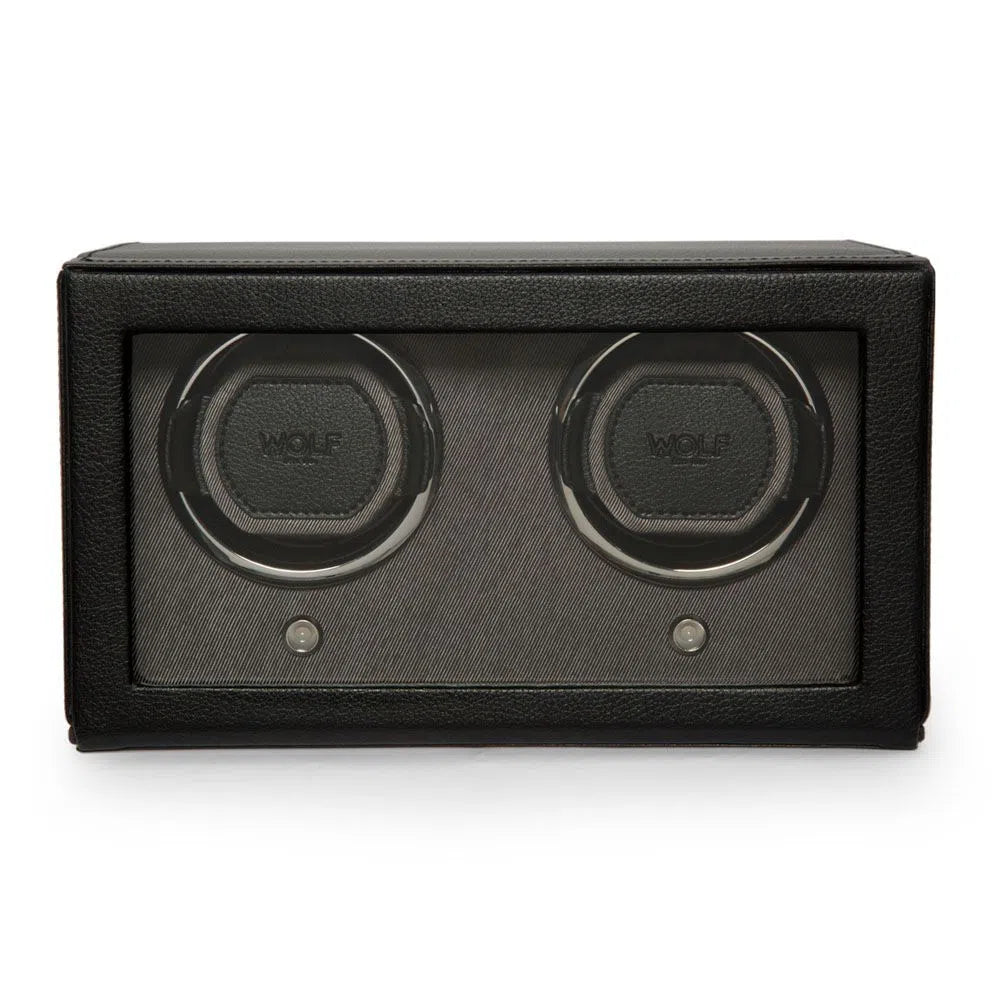 Watch Winder - Cube for 2 Watches, Black with Lid-4-Le Remontoir