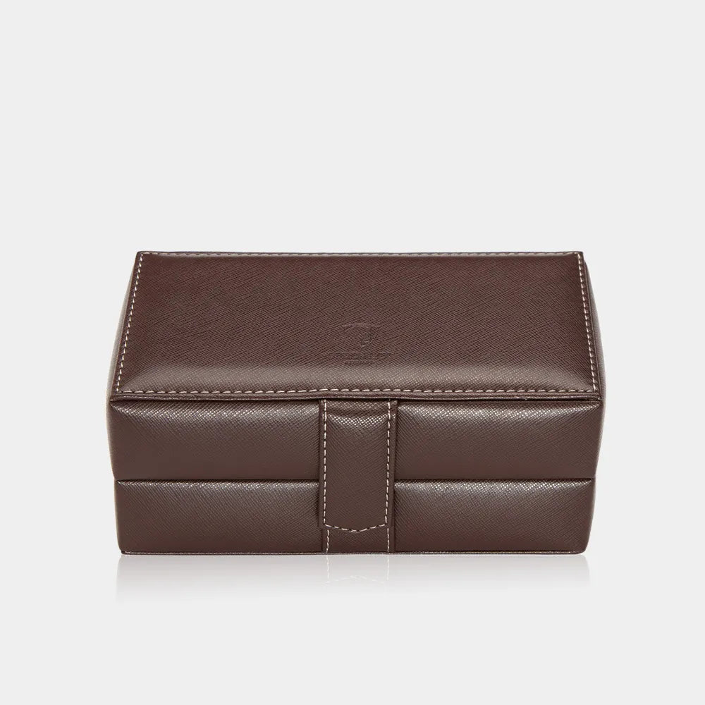 GALLANTE Watch Box - Brown Holds 3 Watches-4-Le Remontoir