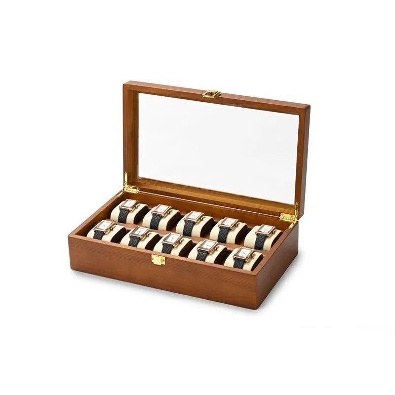 Watch Box - Rustic Chestnut with Lock-1-Le Remontoir