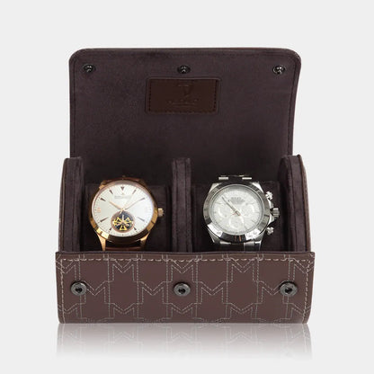 Watch Case - OPTIMUS 2 Watches Brown/White-2-Le Remontoir