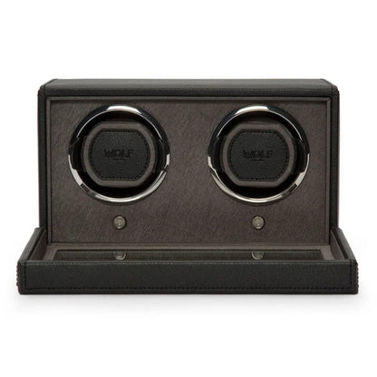 Watch Winder - Cube for 2 Watches, Black with Lid-1-Le Remontoir