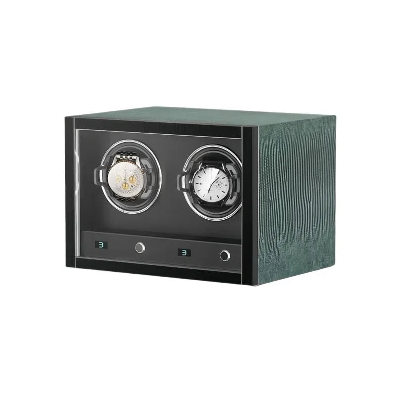 Double Watch Winder - Emerald Black