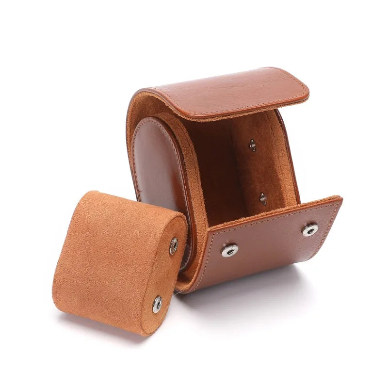 Light Brown Leather Single Watch Case-2-Le Remontoir