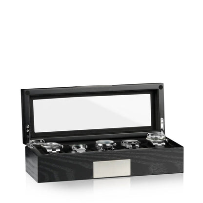 Watch Box - Monteray 5 Watches Satin Black-2-Le Remontoir