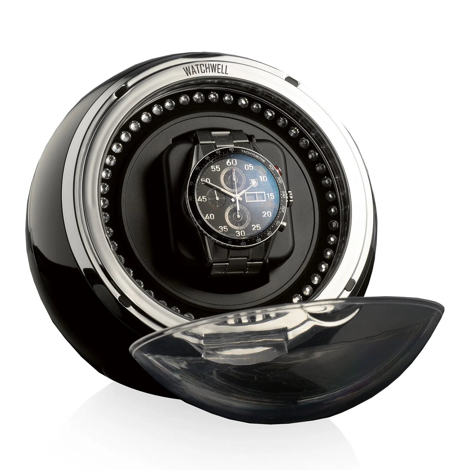 Remontoir Montre Globe Shine Led Noir Bleu 2