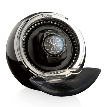 Remontoir Montre Globe Shine Led Noir Bleu 2