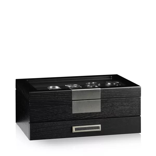 Monteray Watch Box for 10 Watches - Black Satin-2-Le Remontoir