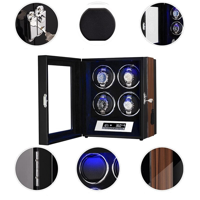 Automatic Watch Winder Macassar Quartet-3-Le Remontoir
