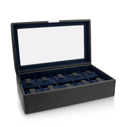 Watch Box – Bond Cross Grain 10 Black-3-Le Remontoir