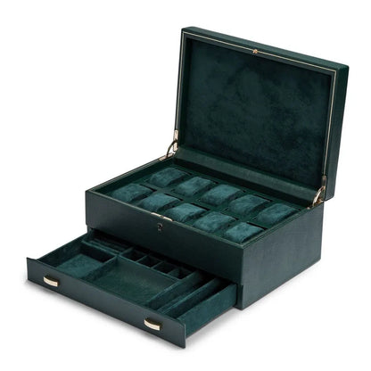 Watch Box - British Racing 10 Green with storage-1-Le Remontoir