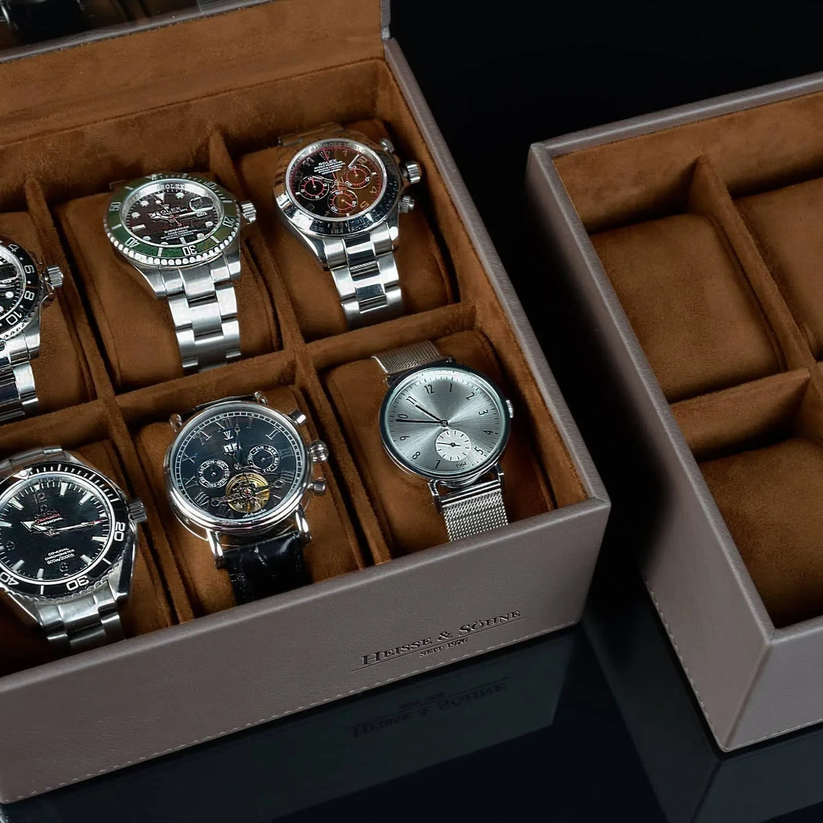 Watch Box - Heisse Double L Brown-4-Le Remontoir
