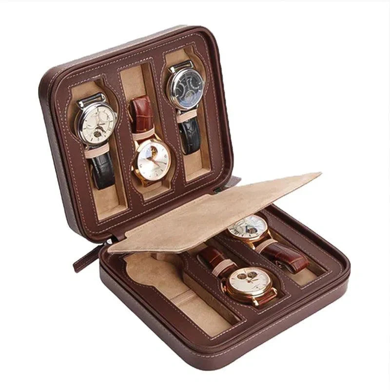 Watch Travel Case - Invia Brown 6-1-Le Remontoir