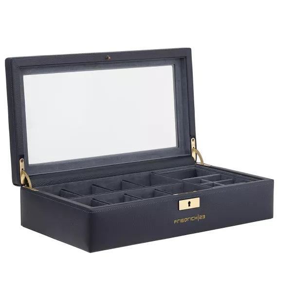 Watch Box - Jumbo Dynasty 8 Watches Blue-1-Le Remontoir