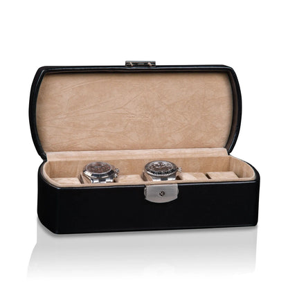 Watch Box – Merino 6 Watches Black-1-Le Remontoir