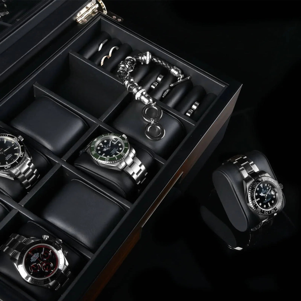 Watch Box - Monterray Satin Black-8-Le Remontoir