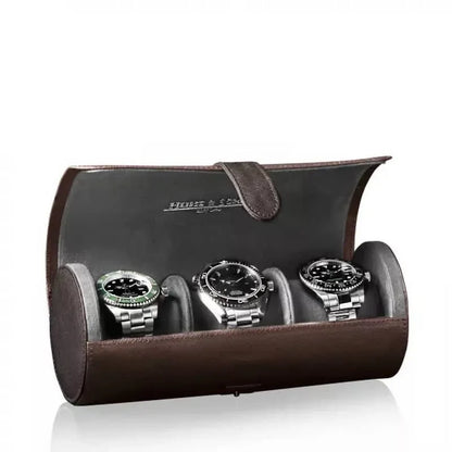 Watch Travel Case - Roll 3 Brown-1-Le Remontoir