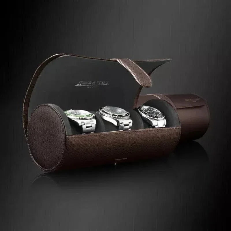 Watch Travel Case - Roll 3 Brown-3-Le Remontoir