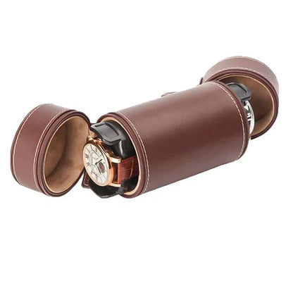 Watch Travel Case - Roll Duo Brown-1-Le Remontoir