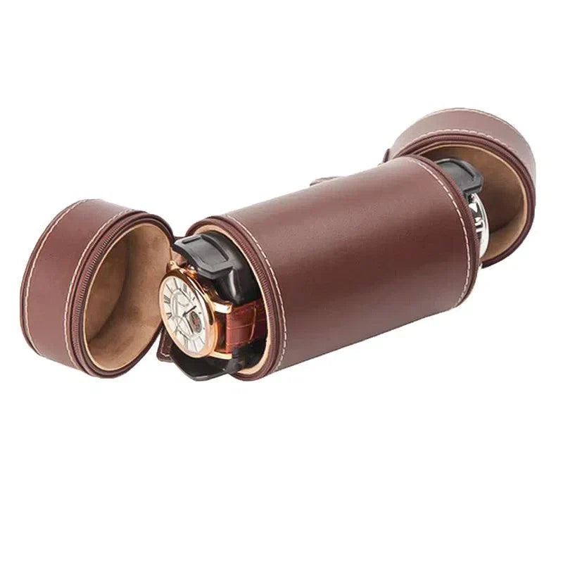 Watch Travel Case - Roll Duo Brown-1-Le Remontoir