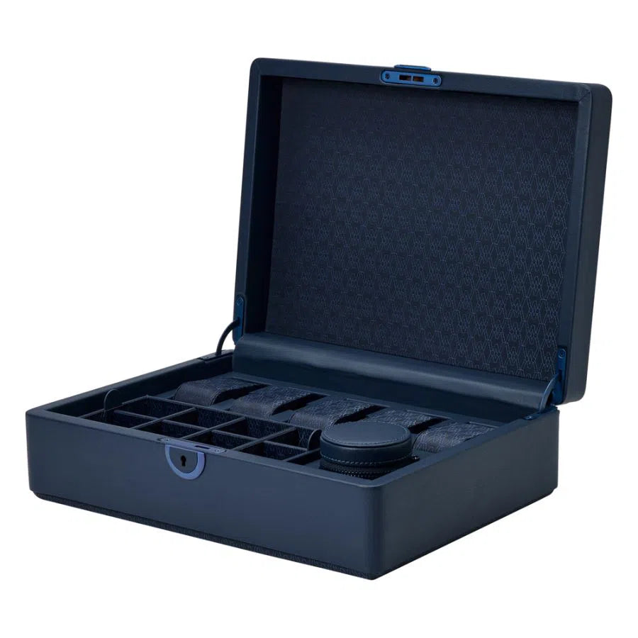 Watch Box for 5 Watches – Earth Blue with Storage-2-Le Remontoir