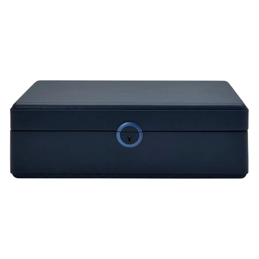 Watch Box for 5 Watches – Earth Blue with Storage-6-Le Remontoir