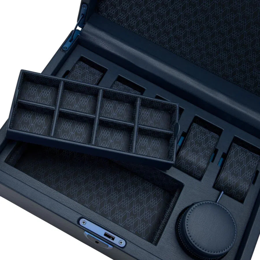 Watch Box for 5 Watches – Earth Blue with Storage-4-Le Remontoir